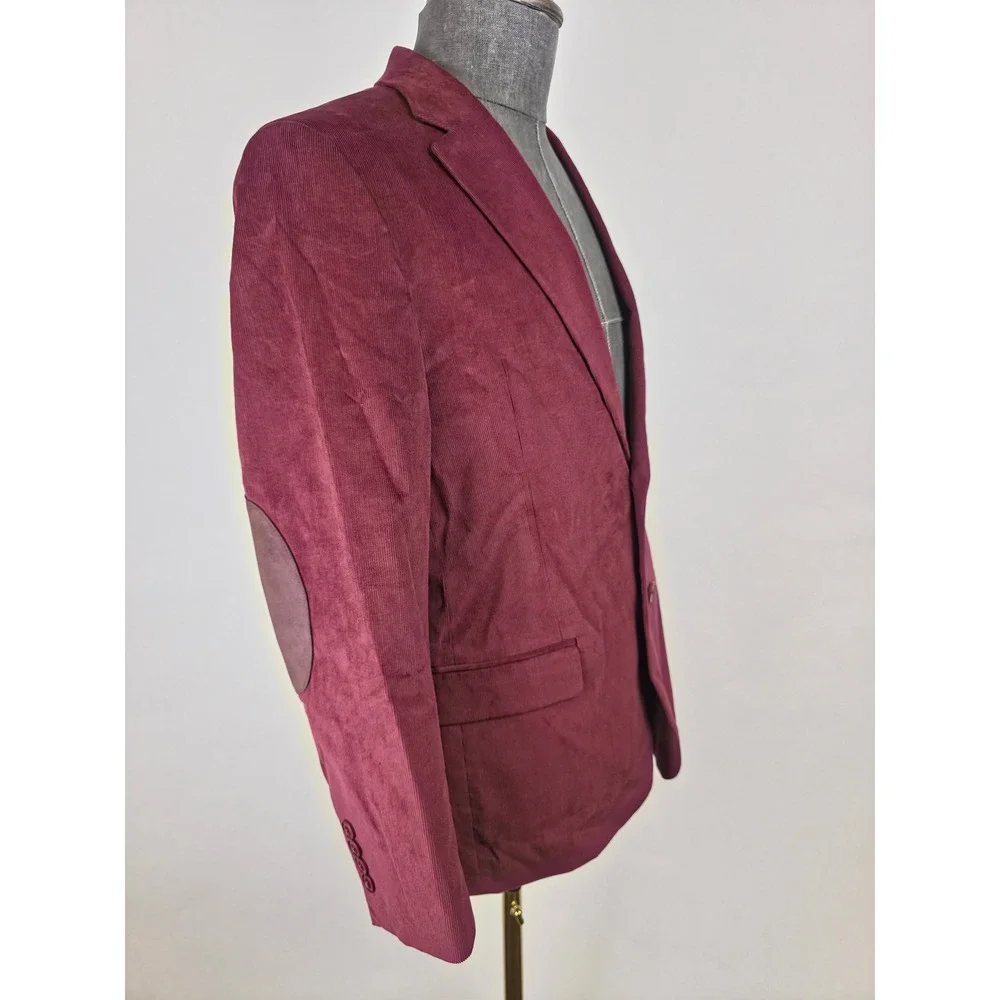 Nautica Sport Coat Mens 40S Red Bard Corduroy Elbow Patch Blazer Suit Jacket NWT